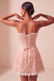 Sage Green Jacquard Ruffled Sweetheart A-Line Short Homecoming Dress