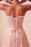 Sage Green Jacquard Ruffled Sweetheart A-Line Short Homecoming Dress