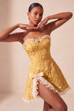 Sage Green Jacquard Ruffled Sweetheart A-Line Short Homecoming Dress