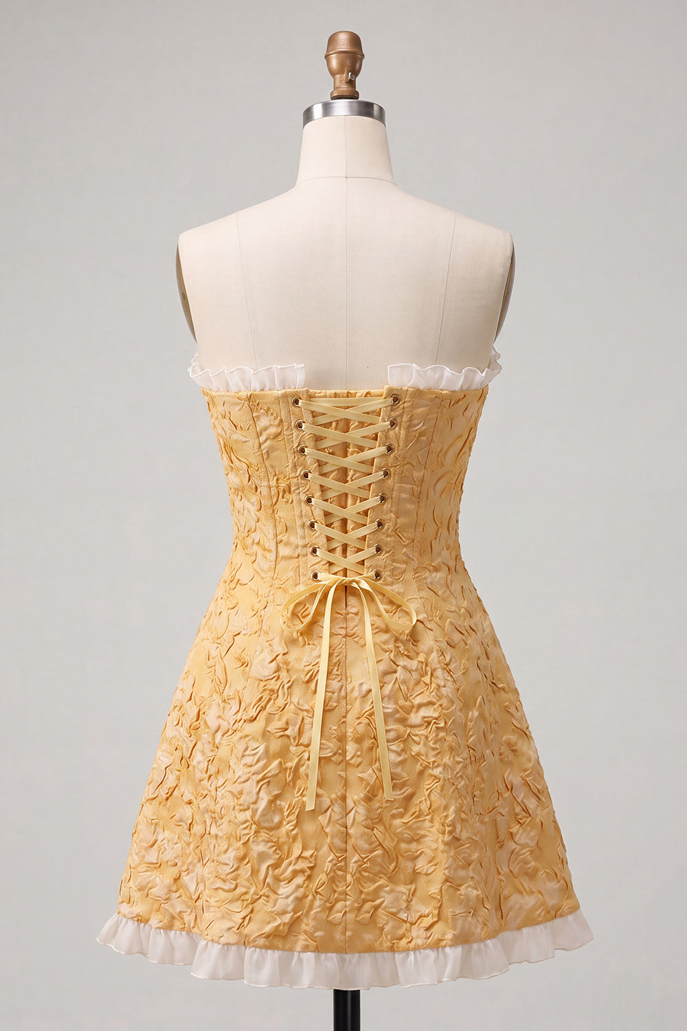 Sage Green Jacquard Ruffled Sweetheart A-Line Short Homecoming Dress