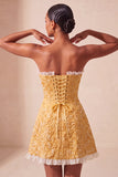 Sage Green Jacquard Ruffled Sweetheart A-Line Short Homecoming Dress
