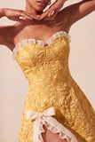 Sage Green Jacquard Ruffled Sweetheart A-Line Short Homecoming Dress