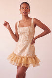 Lake Blue Jacquard Corset Ruffled A-Line Short Homecoming Dress