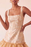 Lake Blue Jacquard Corset Ruffled A-Line Short Homecoming Dress