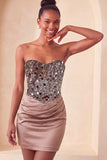 Sparkly Navy Sequin Ruched Sweetheart Tight Short Homecoming Dress