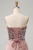 Sparkly Navy Sequin Ruched Sweetheart Tight Short Homecoming Dress