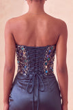 Sparkly Navy Sequin Ruched Sweetheart Tight Short Homecoming Dress