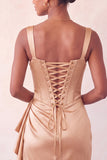Pink Satin Beaded Tight Short Corset Homecoming Dress with Sash