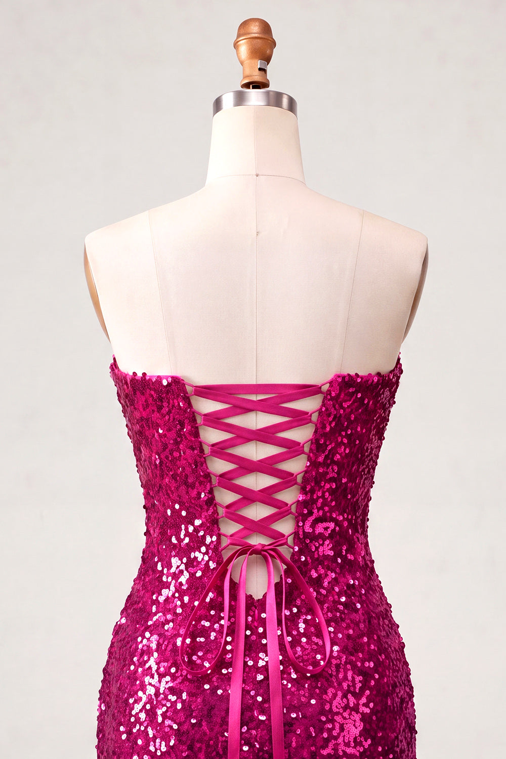 Sparkly Pink Sequin Keyhole Tight Short Homecoming Dress with Slit