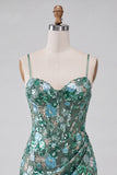 Sparkly Floral Pink Sequin Corset Tight Short Homecoming Dress