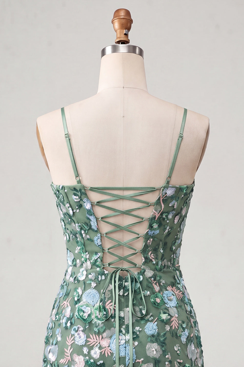 Sparkly Floral Pink Sequin Corset Tight Short Homecoming Dress