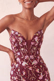 Sparkly Floral Pink Corset Sequin Tight Short Homecoming Dress
