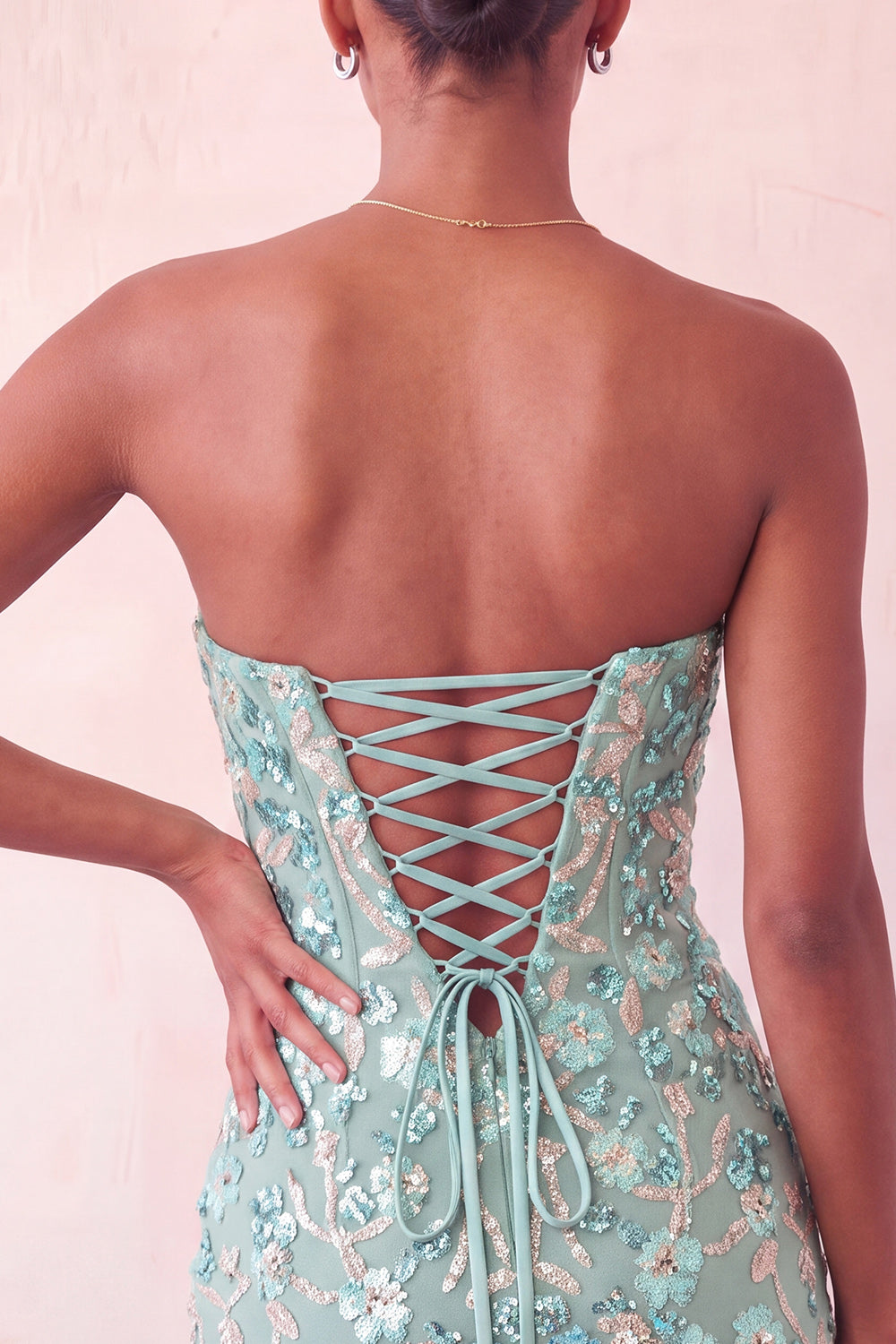 Sparkly Floral Pink Corset Sequin Tight Short Homecoming Dress
