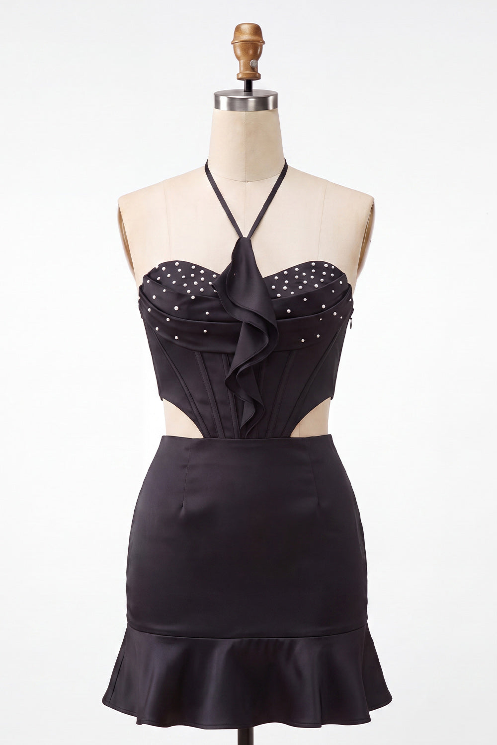 Light Purple Corset Beaded Ruffled Tight Short Homecoming Dress