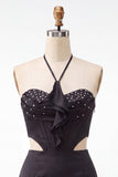 Light Purple Corset Beaded Ruffled Tight Short Homecoming Dress