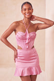 Light Purple Corset Beaded Ruffled Tight Short Homecoming Dress