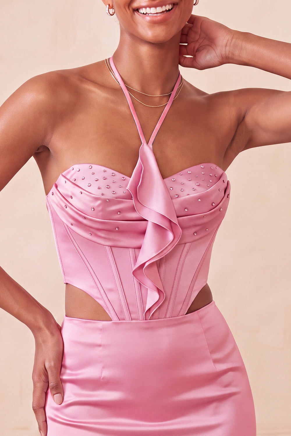Light Purple Corset Beaded Ruffled Tight Short Homecoming Dress