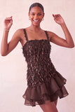 Light Yellow Appliqued Ruffled A-Line Short Homecoming Dress with Lace