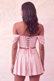 Mint Green Corset Ruched A-Line Short Homecoming Dress with Beading