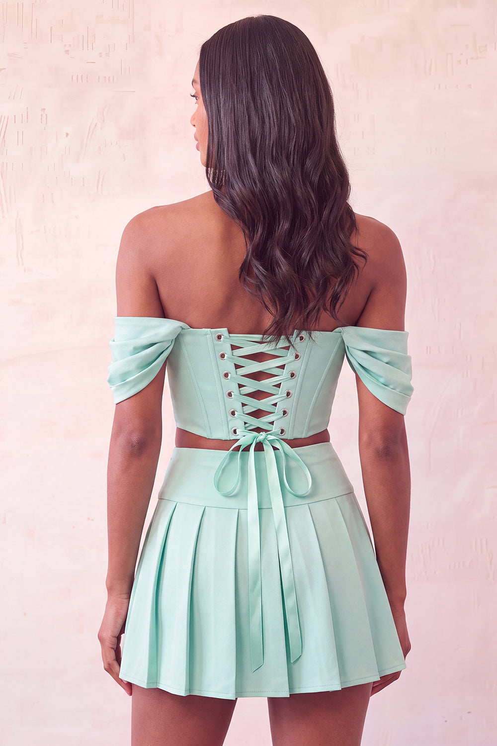 Mint Green Corset Ruched A-Line Short Homecoming Dress with Beading