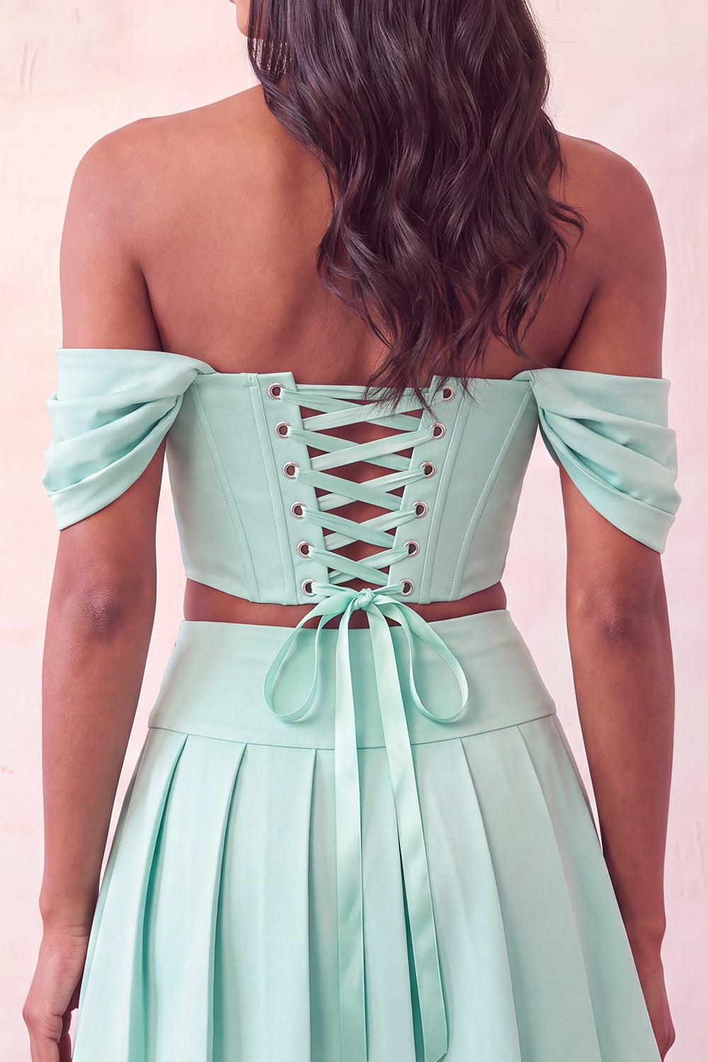 Mint Green Corset Ruched A-Line Short Homecoming Dress with Beading