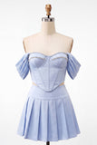 Mint Green Corset Ruched A-Line Short Homecoming Dress with Beading