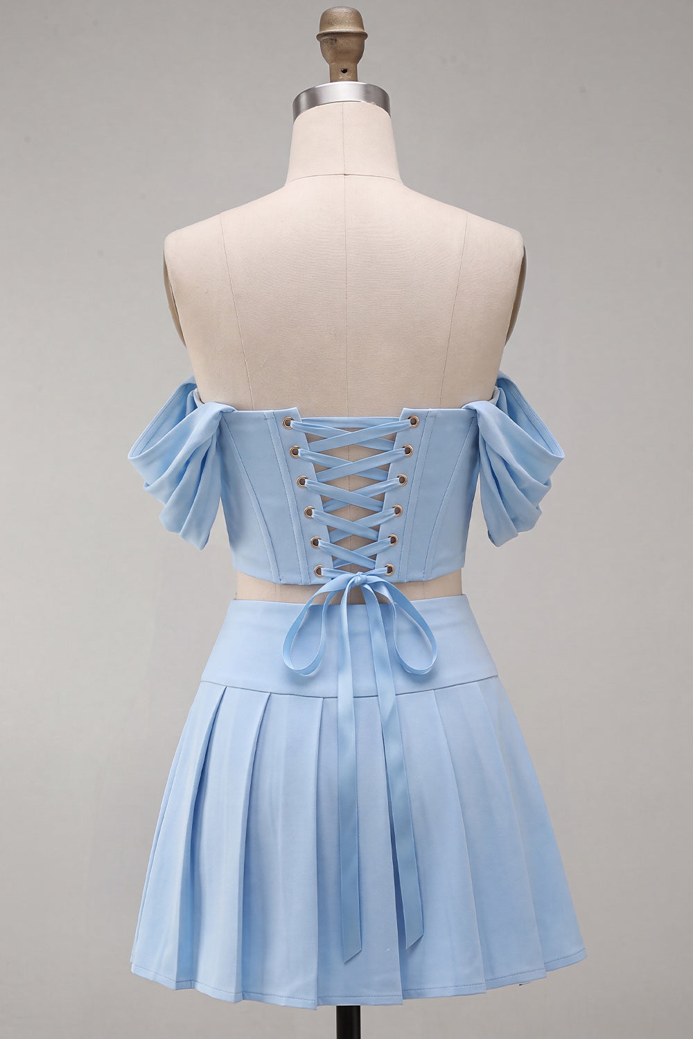 Mint Green Corset Ruched A-Line Short Homecoming Dress with Beading
