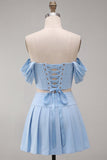 Mint Green Corset Ruched A-Line Short Homecoming Dress with Beading