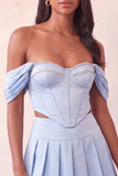 Mint Green Corset Ruched A-Line Short Homecoming Dress with Beading
