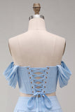 Mint Green Corset Ruched A-Line Short Homecoming Dress with Beading