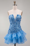 Sparkly Champagne Floral Sequin Ruffled Tight Short Homecoming Dress