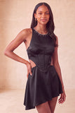 Green Corset Round Neck A-Line Cut Out Short Homecoming Dress