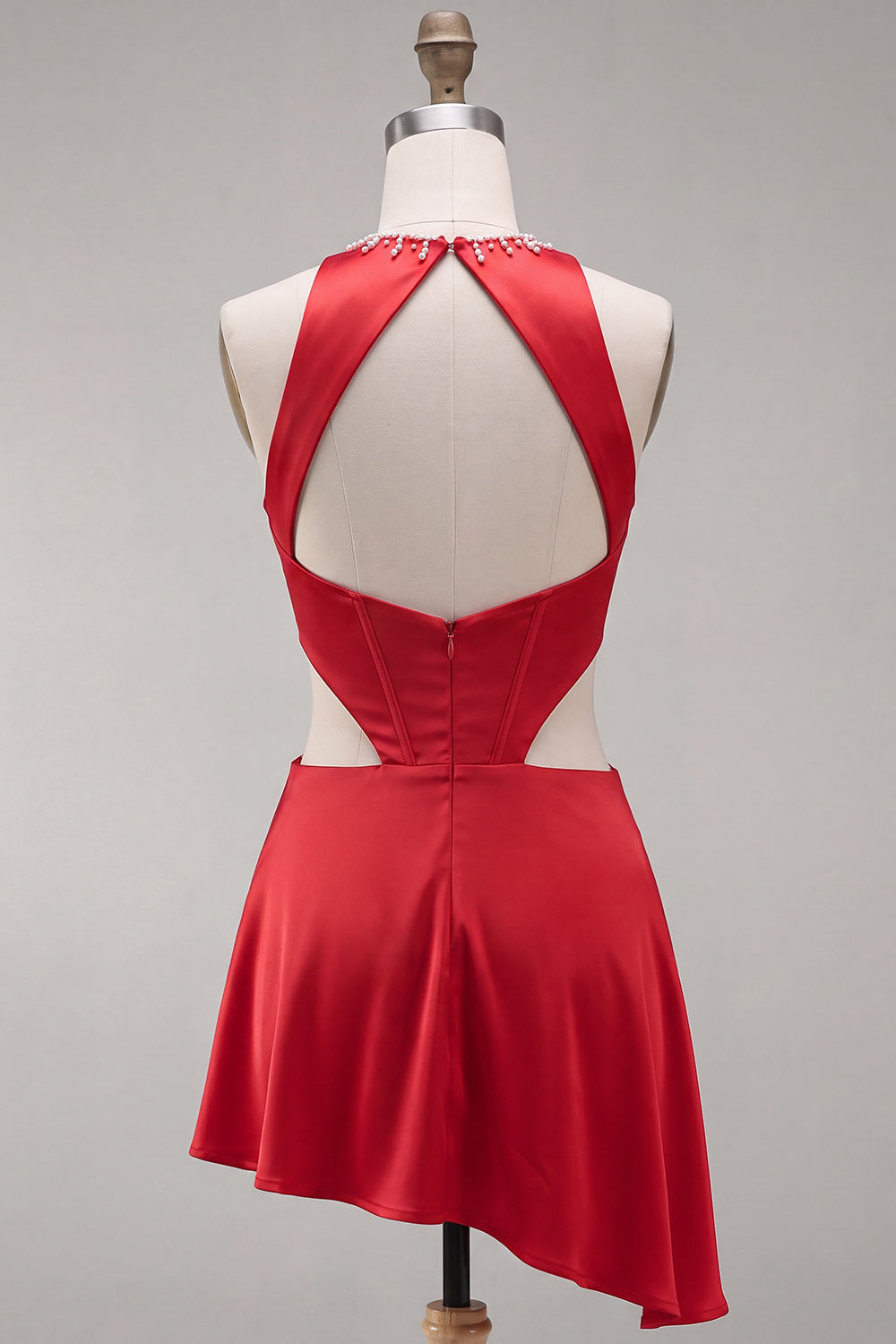 Green Corset Round Neck A-Line Cut Out Short Homecoming Dress