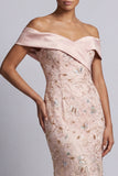 Sparkly Green Floral Long Mermaid Sequin Mother of the Bride Dress