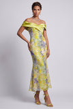 Sparkly Green Floral Long Mermaid Sequin Mother of the Bride Dress