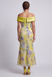 Sparkly Green Floral Long Mermaid Sequin Mother of the Bride Dress