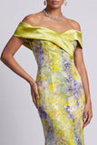 Sparkly Green Floral Long Mermaid Sequin Mother of the Bride Dress