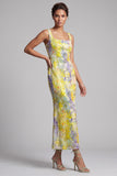 Floral Long Mermaid Sparkly Green Sequin Mother of the Bride Dress