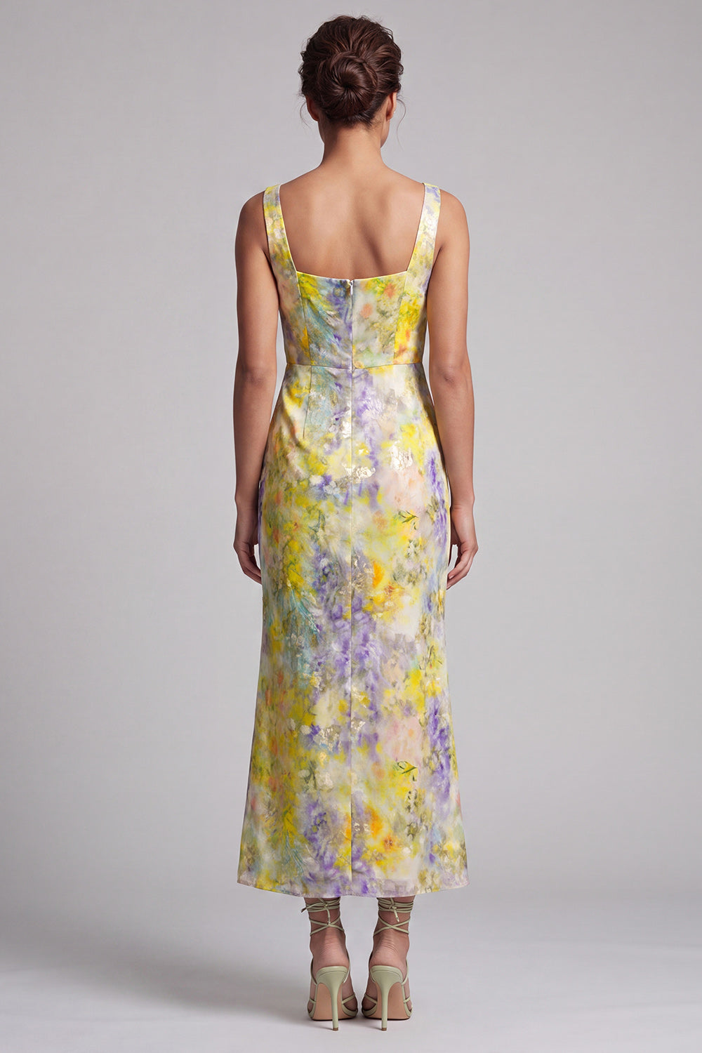 Floral Long Mermaid Sparkly Green Sequin Mother of the Bride Dress