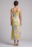 Floral Long Mermaid Sparkly Green Sequin Mother of the Bride Dress