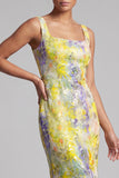 Floral Long Mermaid Sparkly Green Sequin Mother of the Bride Dress