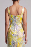 Floral Long Mermaid Sparkly Green Sequin Mother of the Bride Dress