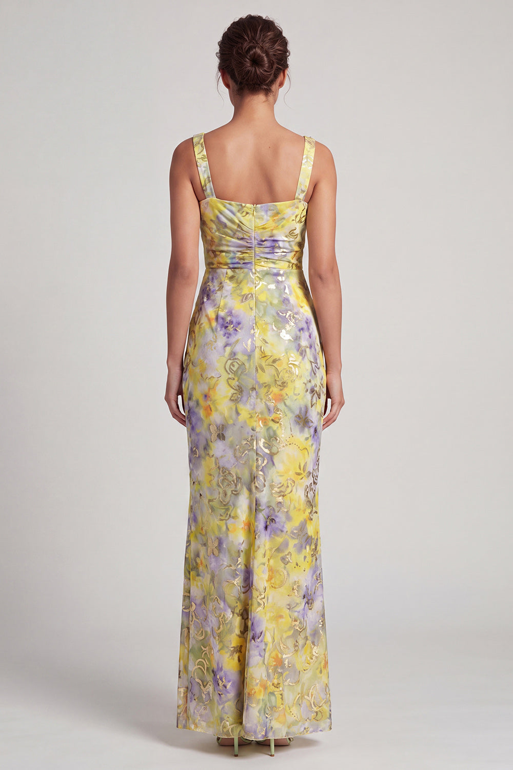 Floral Long Mermaid Sparkly Green Sequin Mother of the Bride Dress with Slit