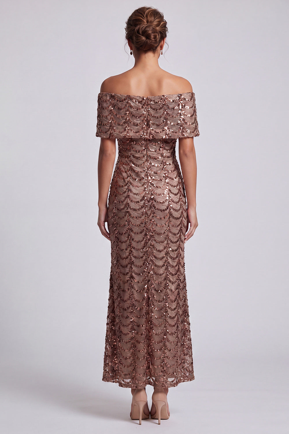 Sparkly Olive Long Mermaid Sequin Mother of the Bride Dress