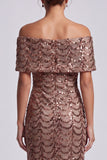 Sparkly Olive Long Mermaid Sequin Mother of the Bride Dress
