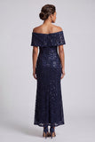 Sparkly Olive Long Mermaid Sequin Mother of the Bride Dress