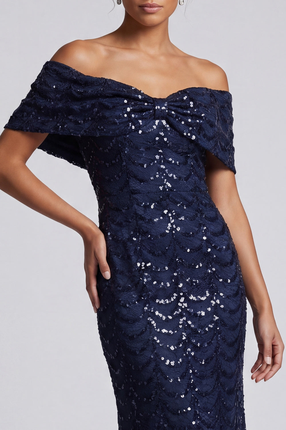 Sparkly Olive Long Mermaid Sequin Mother of the Bride Dress