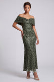 Sparkly Olive Long Mermaid Sequin Mother of the Bride Dress