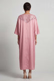 Long Sparkly Pink Sheath Sequin Boat Neck Mother of the Bride Dress