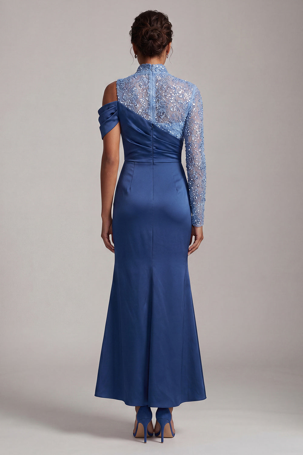 Sparkly Champagne Mermaid Beaded Long Mother of the Bride Dress with Slit